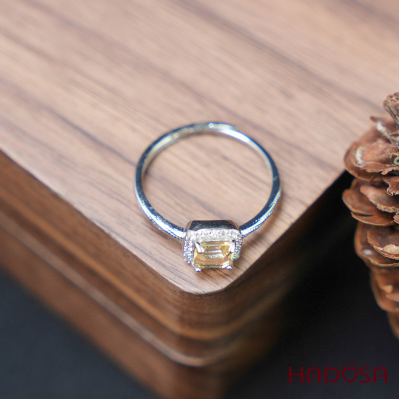 Nhẫn Citrine 5mm bạc 925
