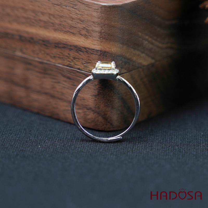 Nhẫn Citrine 5mm bạc 925