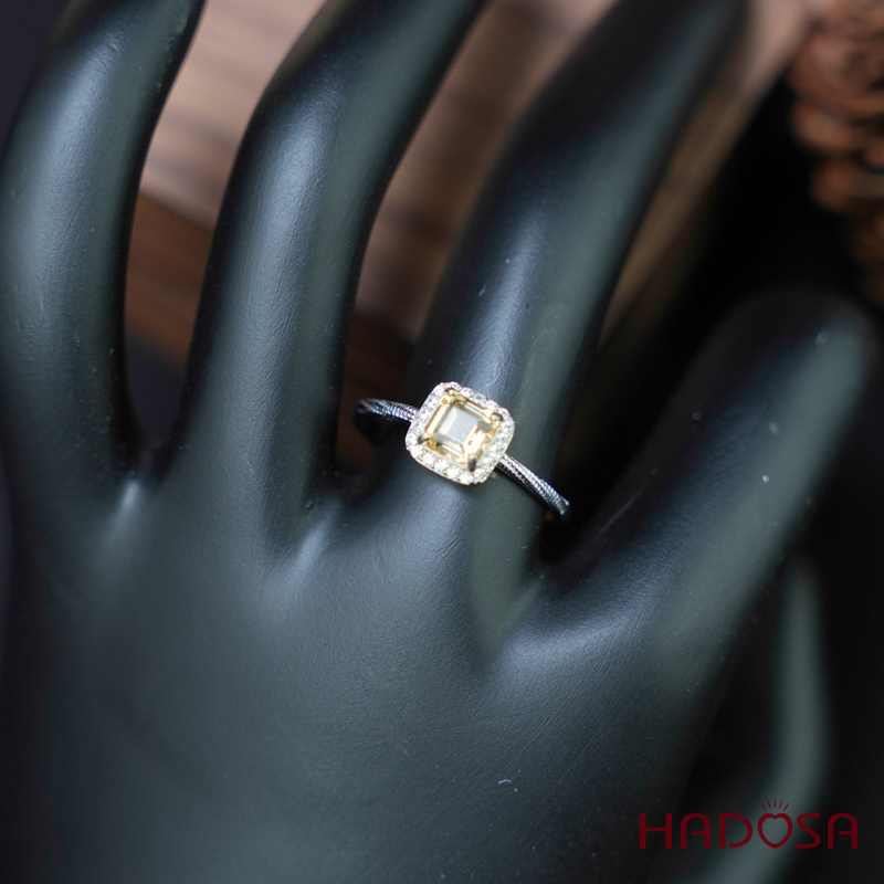 Nhẫn Citrine 5mm bạc 925
