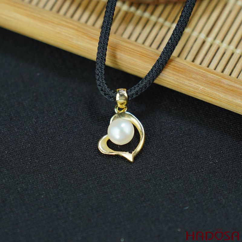 Mặt dây chuyền ngọc trai hạt bầu 6mm bạc 925