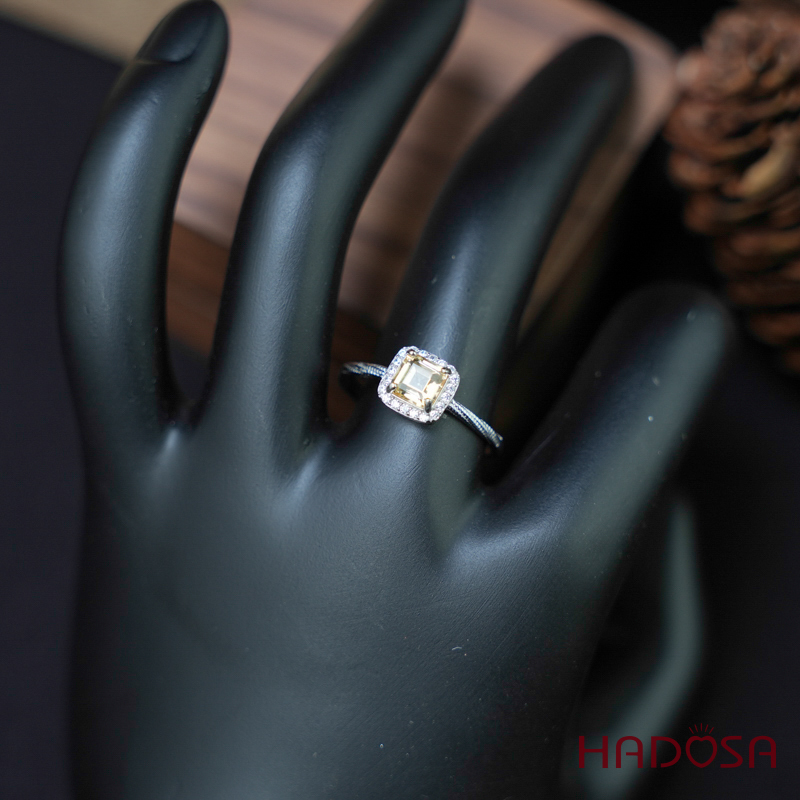 Nhẫn Citrine 5mm bạc 925