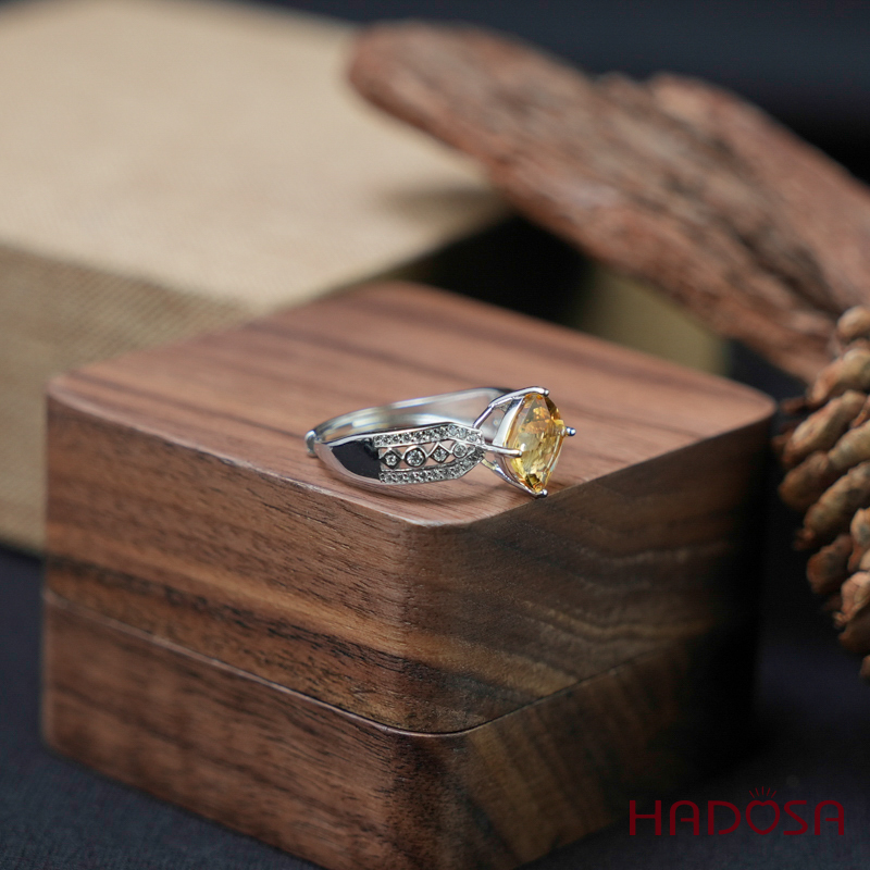 Nhẫn Citrine 8mm bạc 925