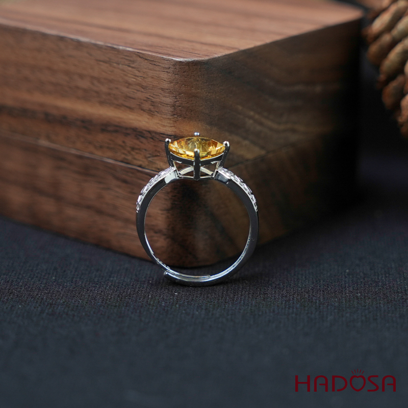 Nhẫn Citrine 8mm bạc 925