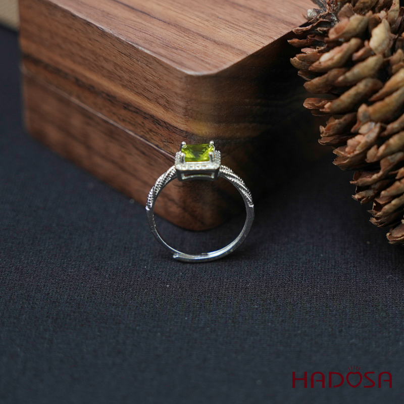 Nhẫn đá peridot6mm bạc 925