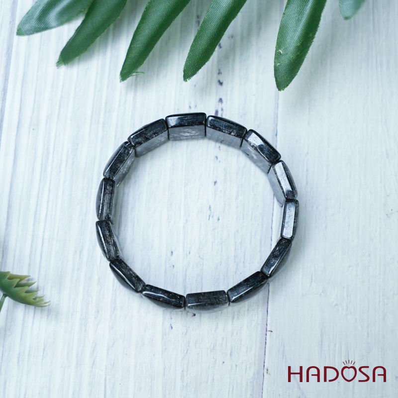 Vòng Thạch anh tóc đen bản 14*16 chuẩn 6A