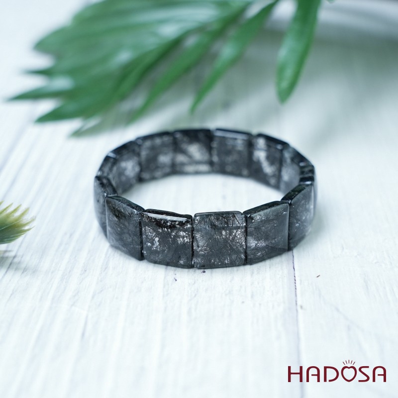 Vòng Thạch anh tóc đen bản 14*16 chuẩn 6A