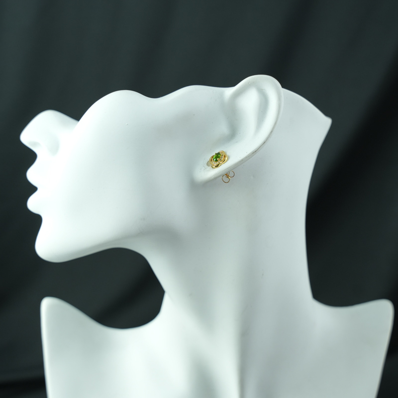 Bông tai Diopside 3x5mm bạc 925