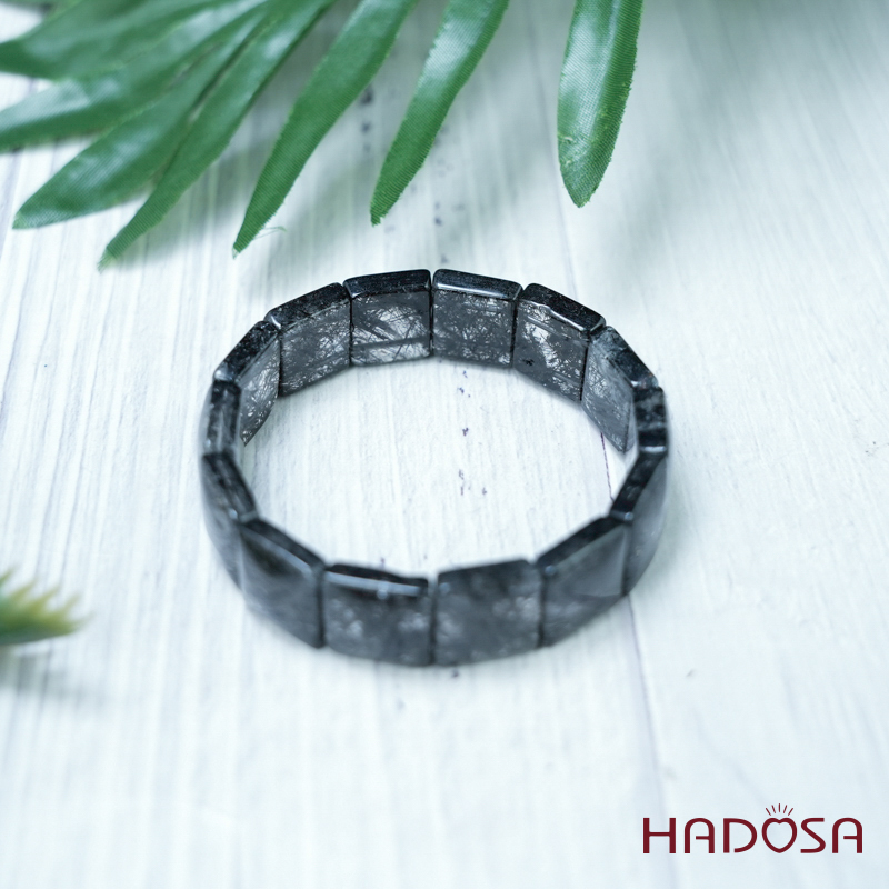 Vòng Thạch anh tóc đen bản 14*16 chuẩn 6A