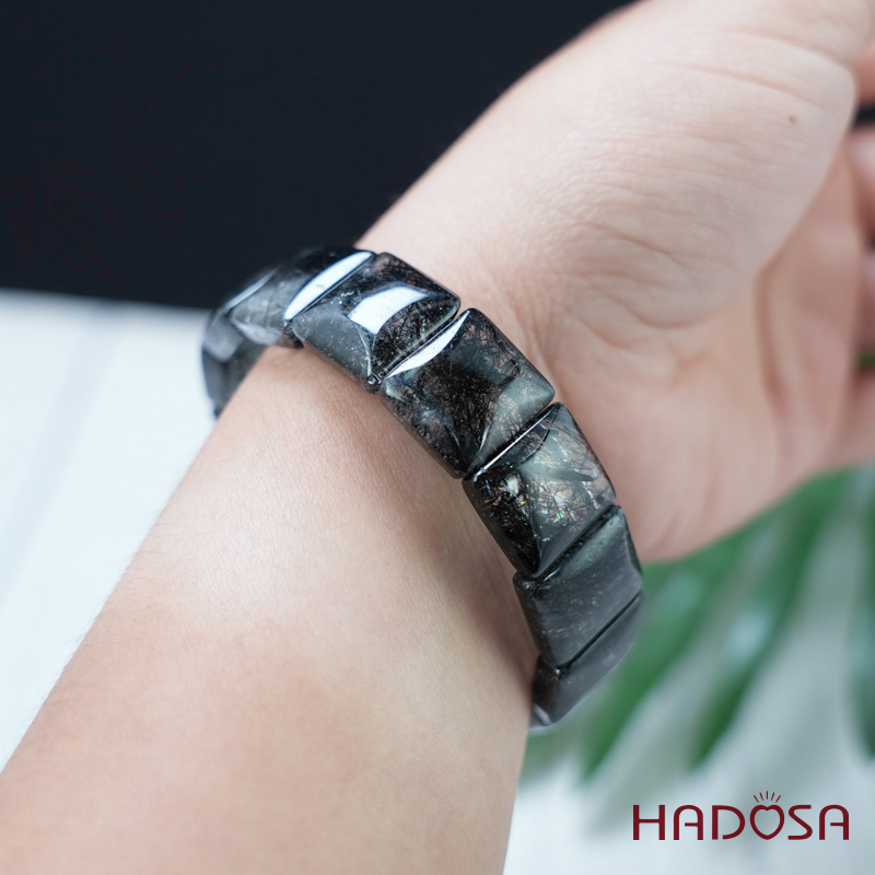 Vòng Thạch anh tóc đen bản 14*16 chuẩn 6A