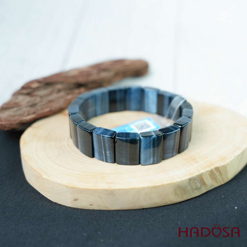 Vòng bản đá mắt hổ xanh đen