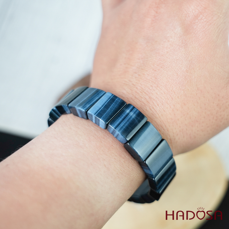 Vòng bản đá mắt hổ xanh đen