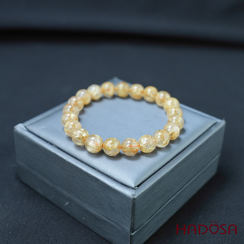 Vòng Thạch Anh tóc vàng 09mm đặc biệt cao cấp chuẩn 7A