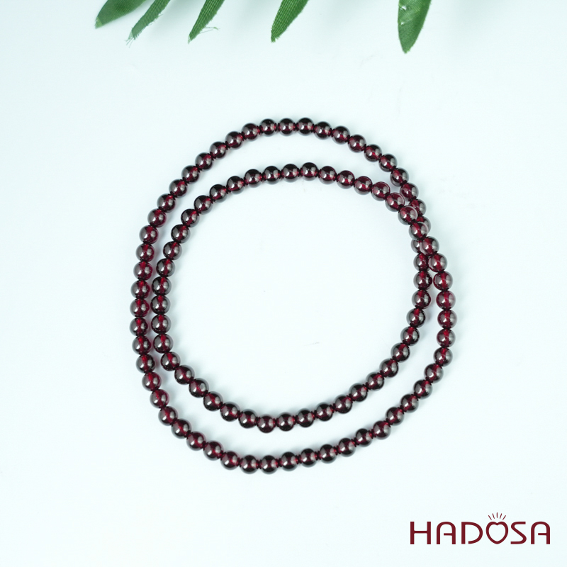 Vòng cuốn Garnet sao tím 5mm chuẩn 5A