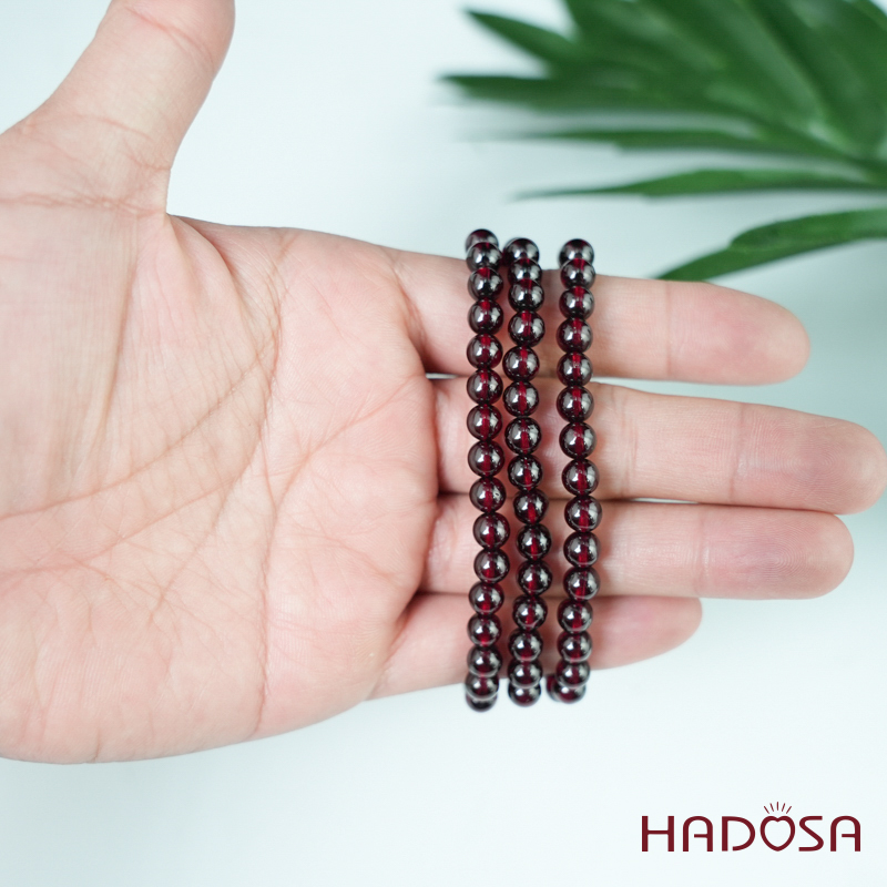 Vòng cuốn Garnet sao tím 5mm chuẩn 5A