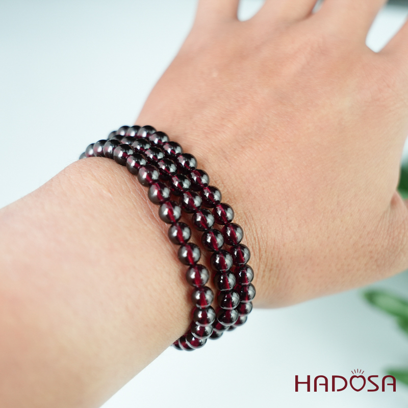 Vòng cuốn Garnet sao tím 5mm chuẩn 5A