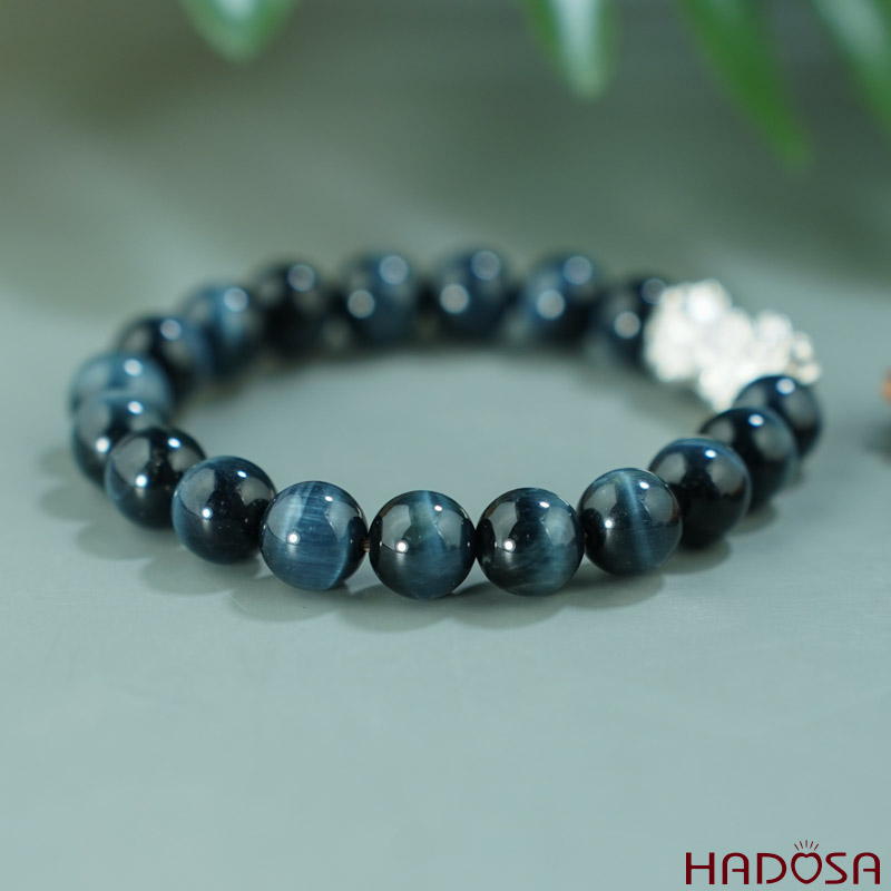 Vòng Thạch Anh Mắt Chim Ưng 8mm mix Tỳ Hưu bạc