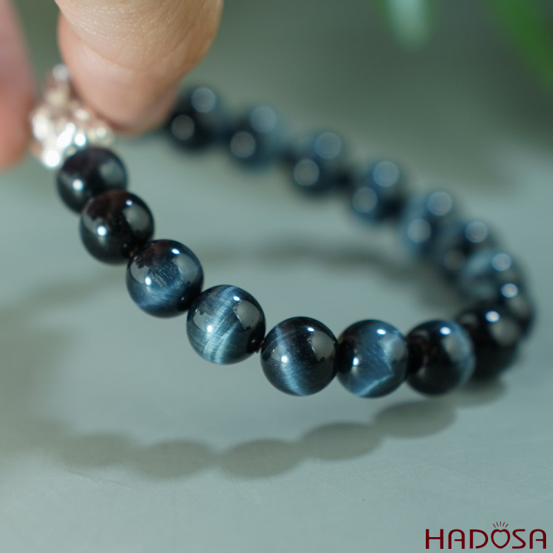 Vòng Thạch Anh Mắt Chim Ưng 8mm mix Tỳ Hưu bạc