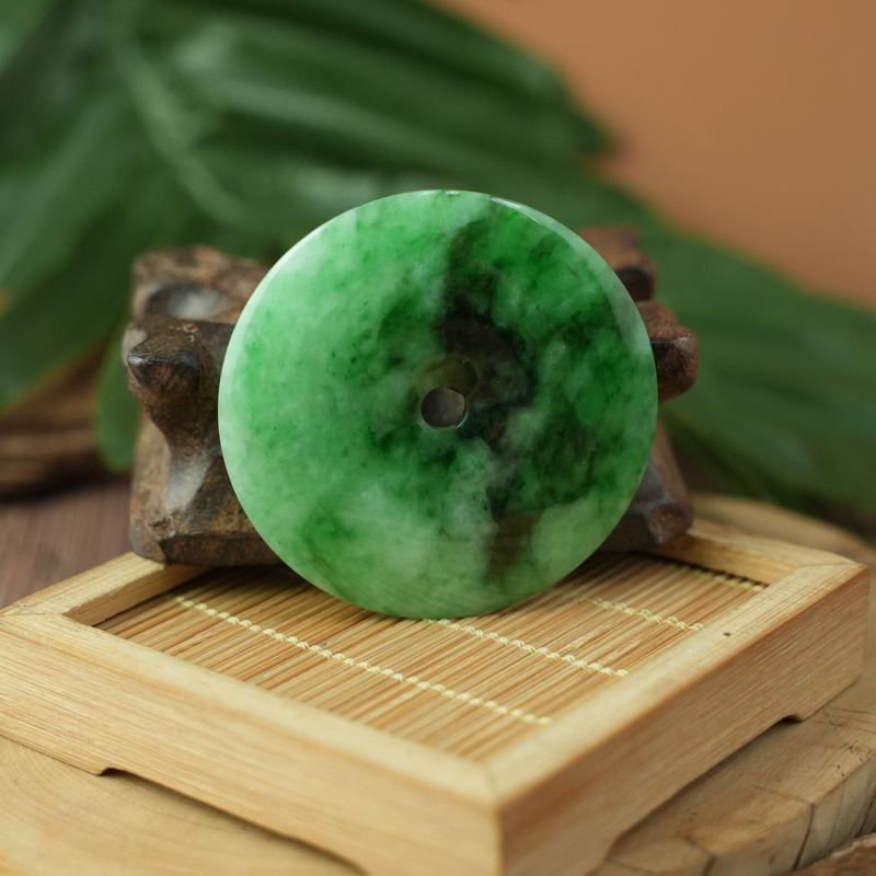 Mặt đồng điếu Cẩm Thạch xanh vân bông 51mm