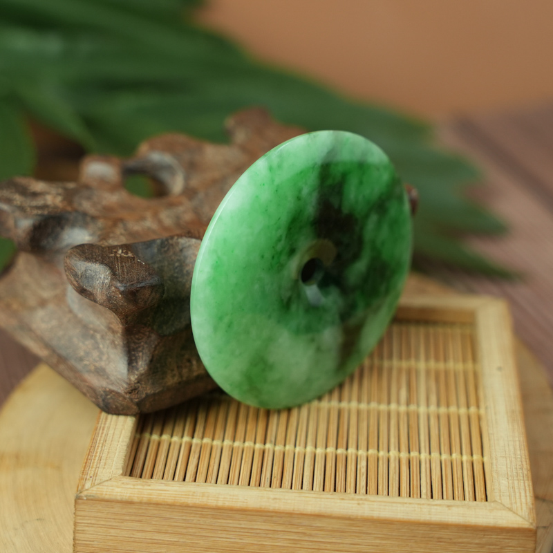 Mặt đồng điếu Cẩm Thạch xanh vân bông 51mm