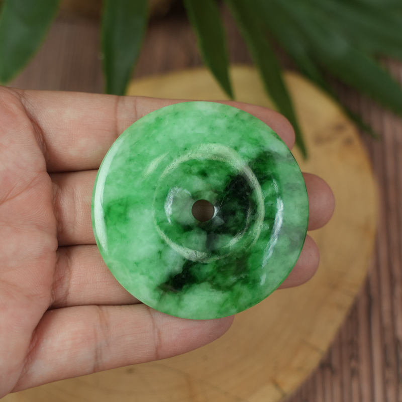 Mặt đồng điếu Cẩm Thạch xanh vân bông 51mm