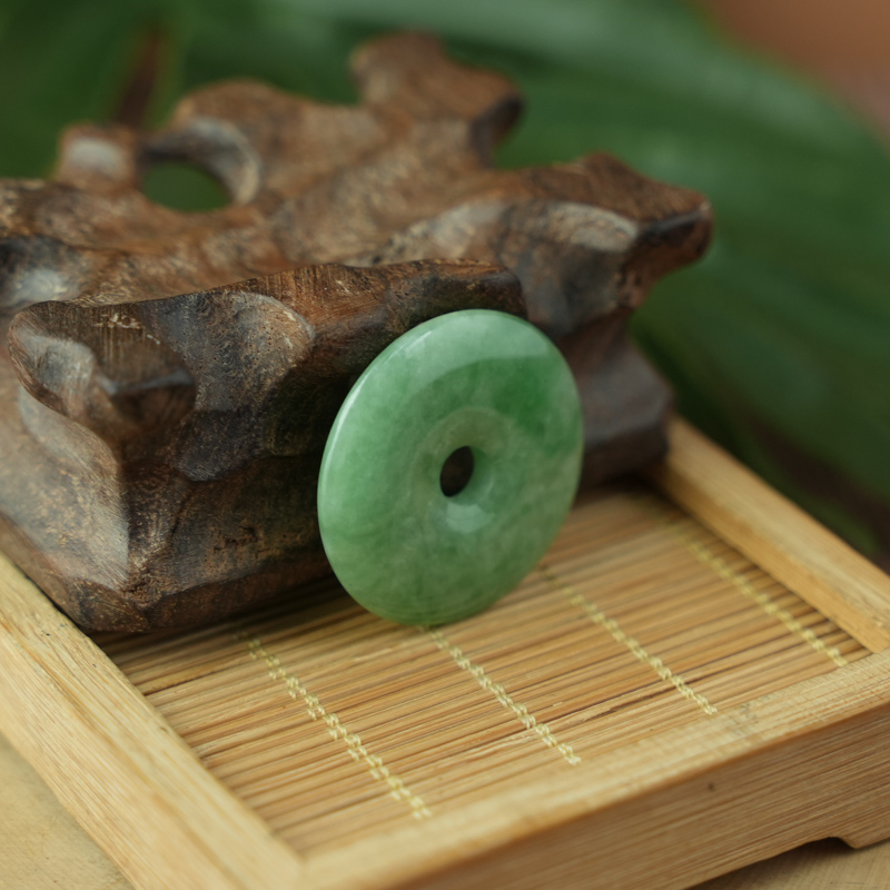 Mặt đồng điếu Cẩm Thạch xanh đậu 30mm