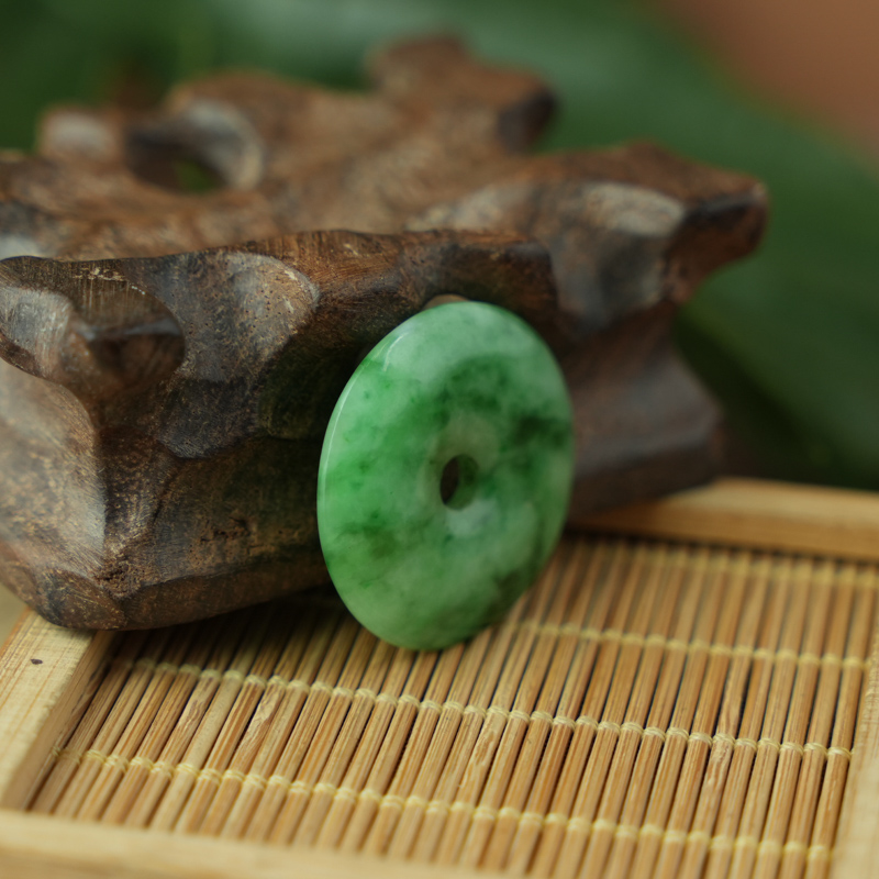 Mặt đồng điếu Cẩm Thạch xanh vân bông 28mm