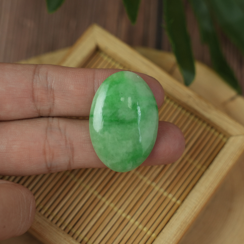 Mặt đồng điếu Cẩm Thạch xanh vân bông 49mm