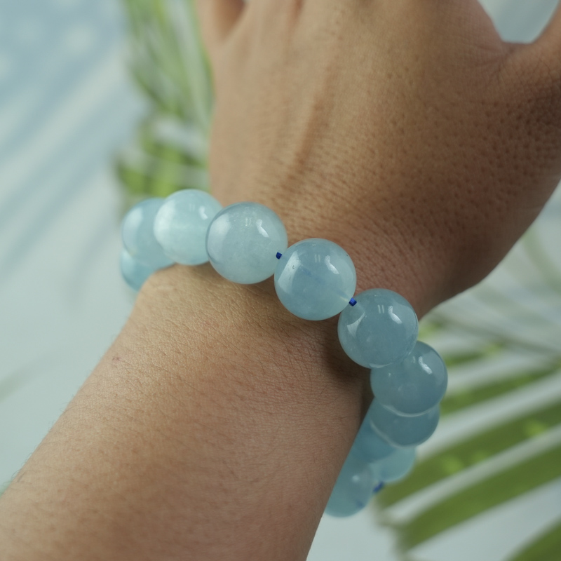Vòng tay Aquamarine 14mm 6A