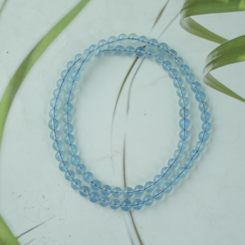 Vòng cuốn Aquamarine 6mm chuẩn 7A