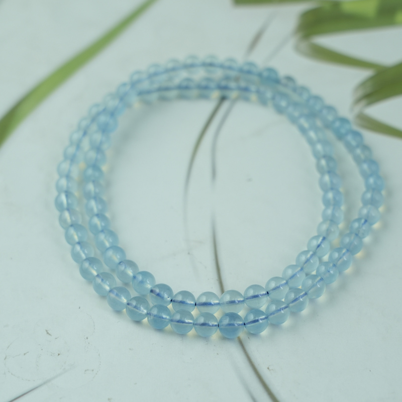 Vòng cuốn Aquamarine 6mm chuẩn 7A
