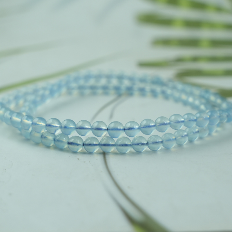 Vòng cuốn Aquamarine 6mm chuẩn 7A