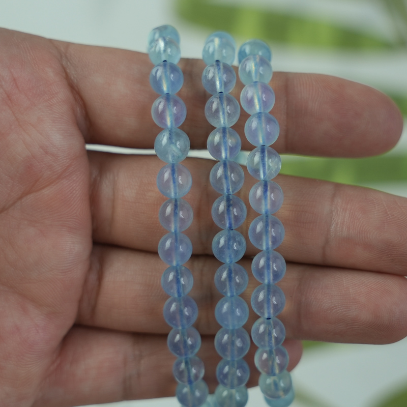 Vòng cuốn Aquamarine 6mm chuẩn 7A