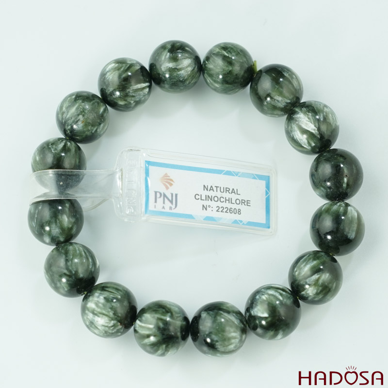 Vòng tay đá Mắt Rồng xanh 14mm 5A