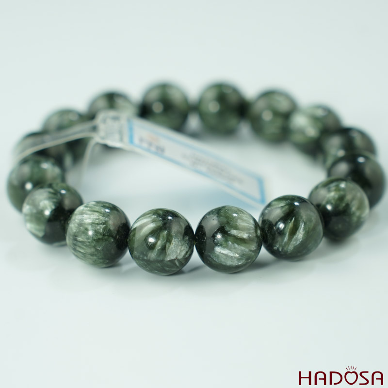 Vòng tay đá Mắt Rồng xanh 14mm 5A