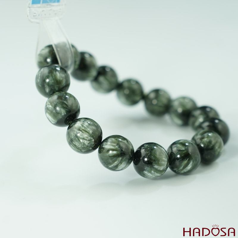 Vòng tay đá Mắt Rồng xanh 14mm 5A