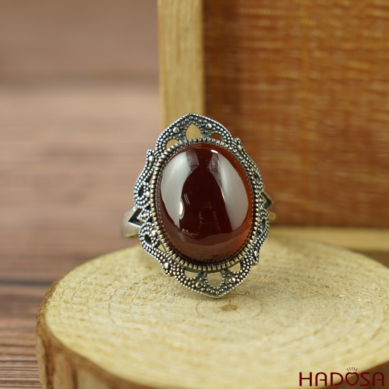 Nhẫn đá Garnet bạc 925