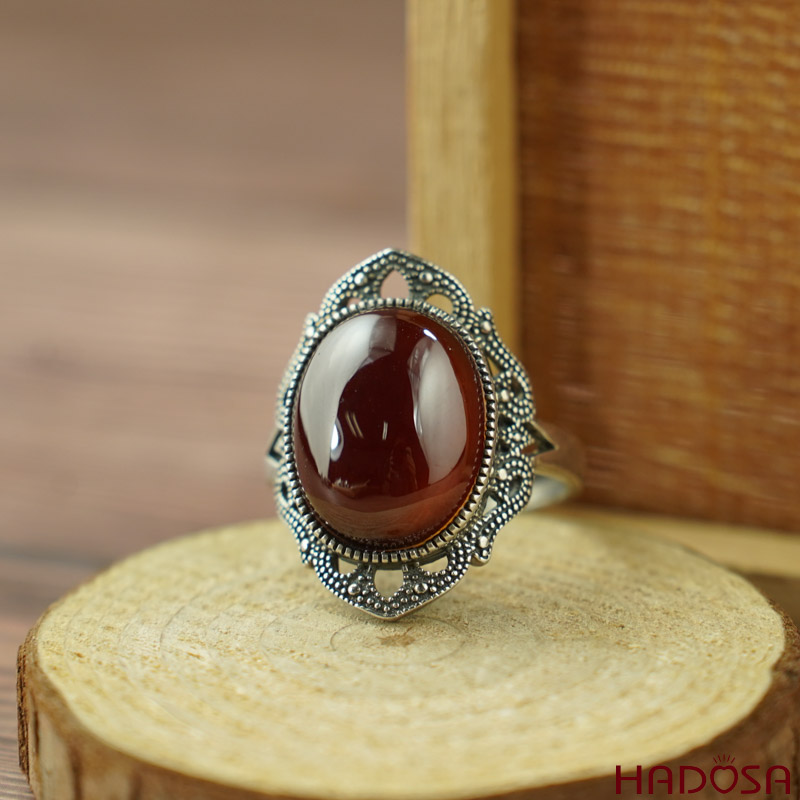 Nhẫn đá Garnet bạc 925