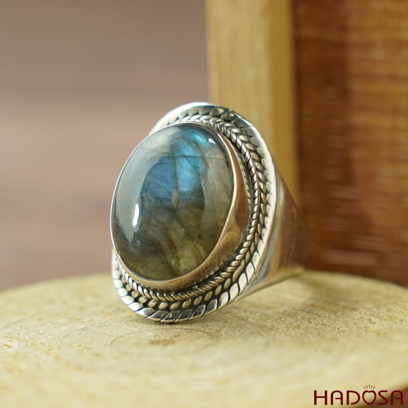 Nhẫn đá xà cừ  bạc 925 cao cấp