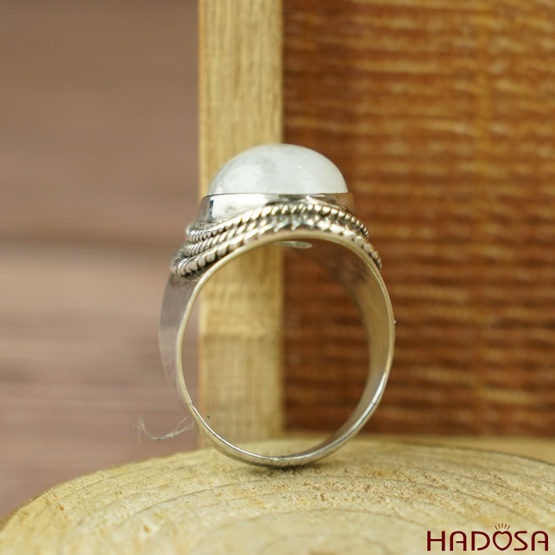 Nhẫn đá Mặt Trăng Bạc 925 size 15