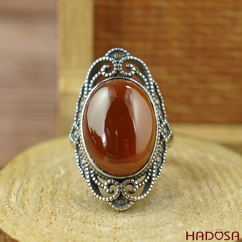 Nhẫn đá Garnet bạc 925