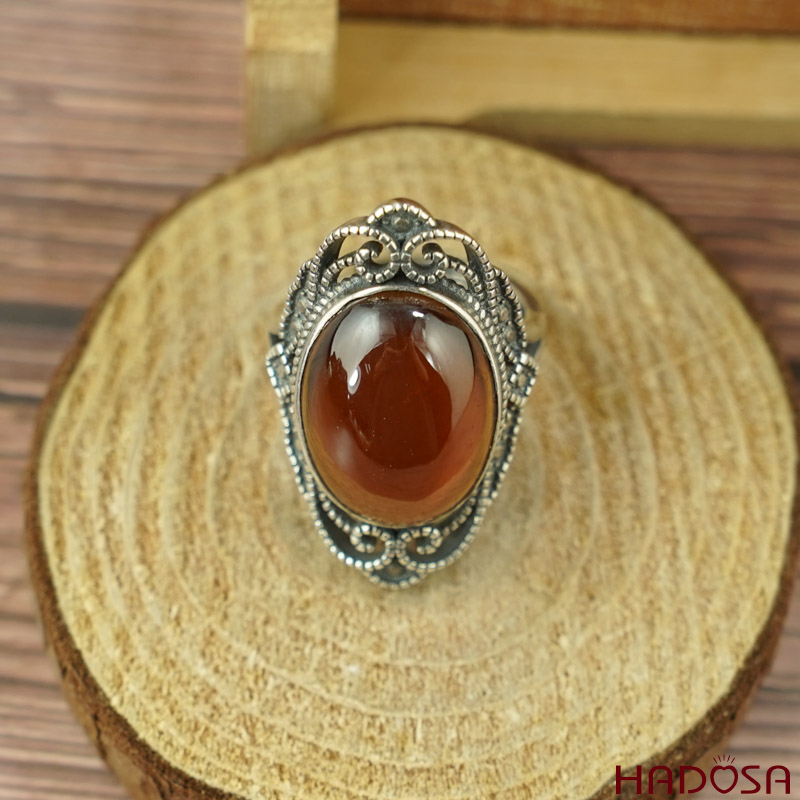Nhẫn đá Garnet bạc 925