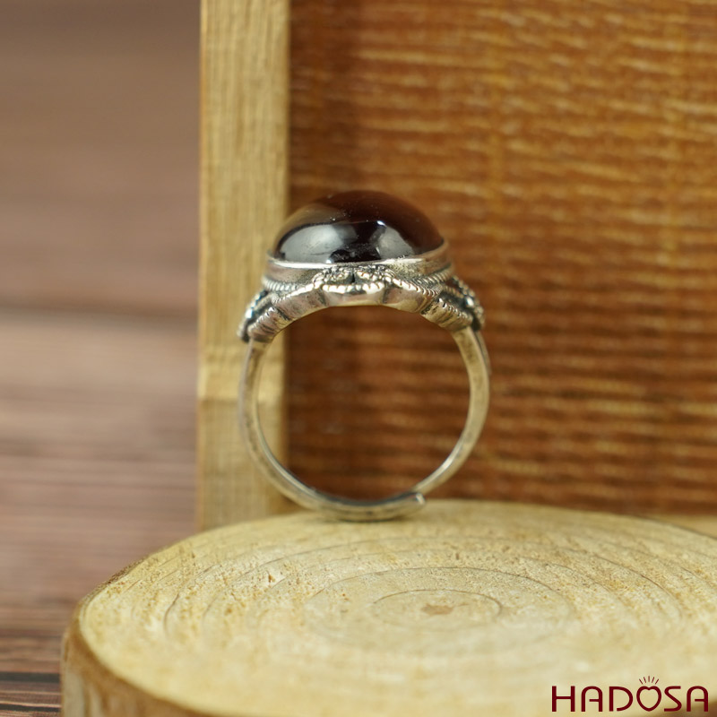 Nhẫn đá Garnet bạc 925