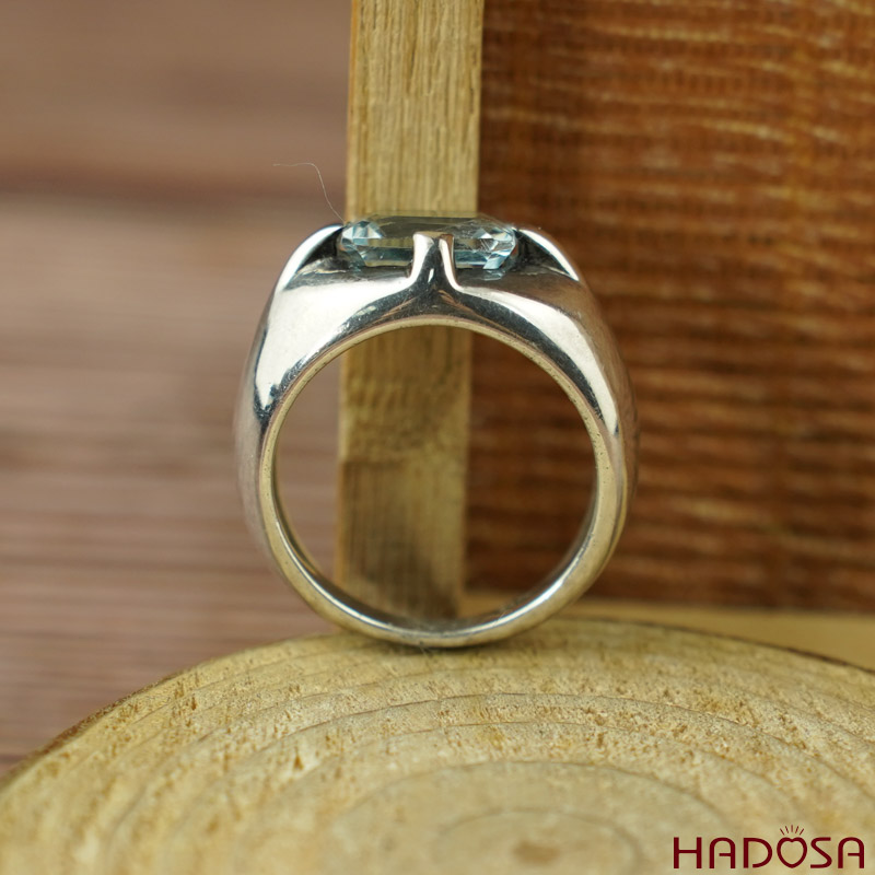 Nhẫn nữ đá Topaz bạc 925 cao cấp size 13
