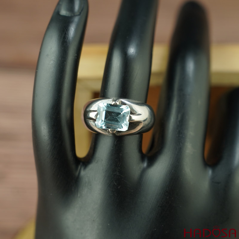 Nhẫn nữ đá Topaz bạc 925 cao cấp size 13
