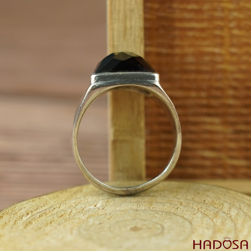 Nhẫn đá Onyx đen cao cấp bạc 925