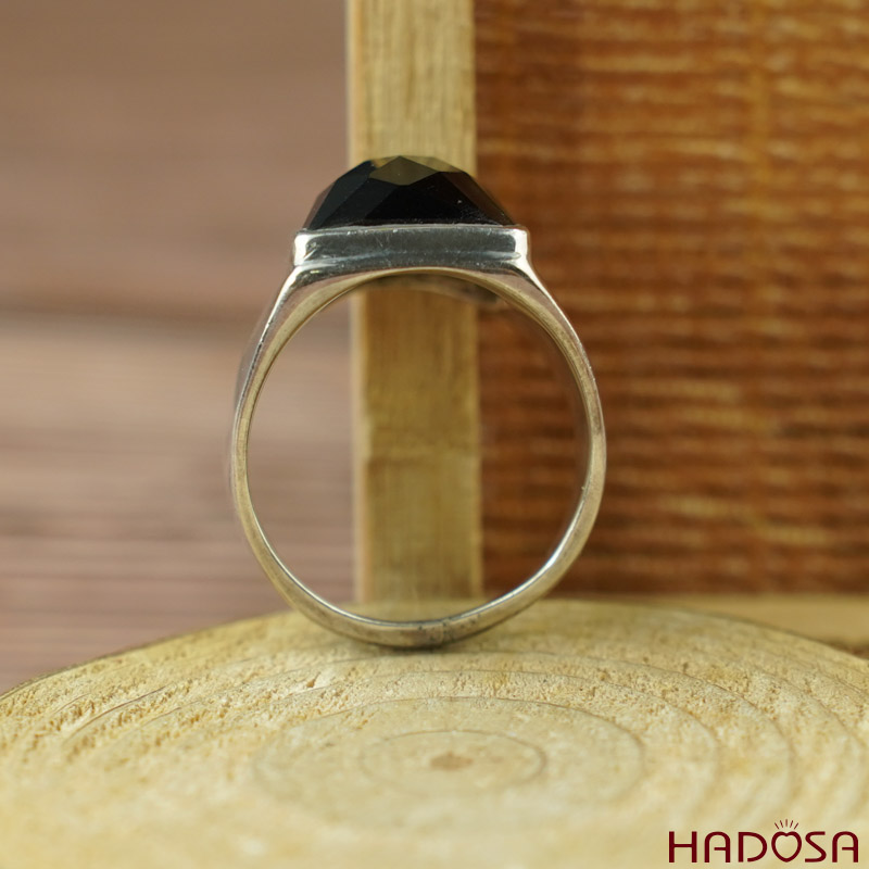 Nhẫn đá Onyx đen cao cấp bạc 925