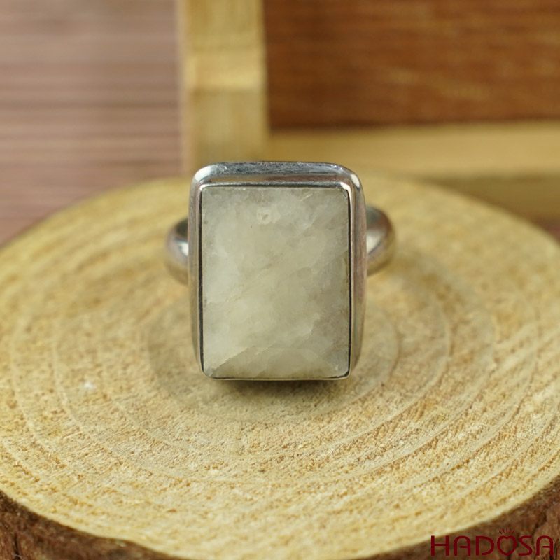 Nhẫn đá Mặt trăng bạc 925 cao cấp size 12