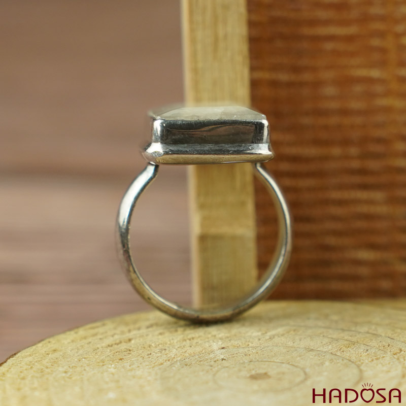 Nhẫn đá Mặt trăng bạc 925 cao cấp size 12