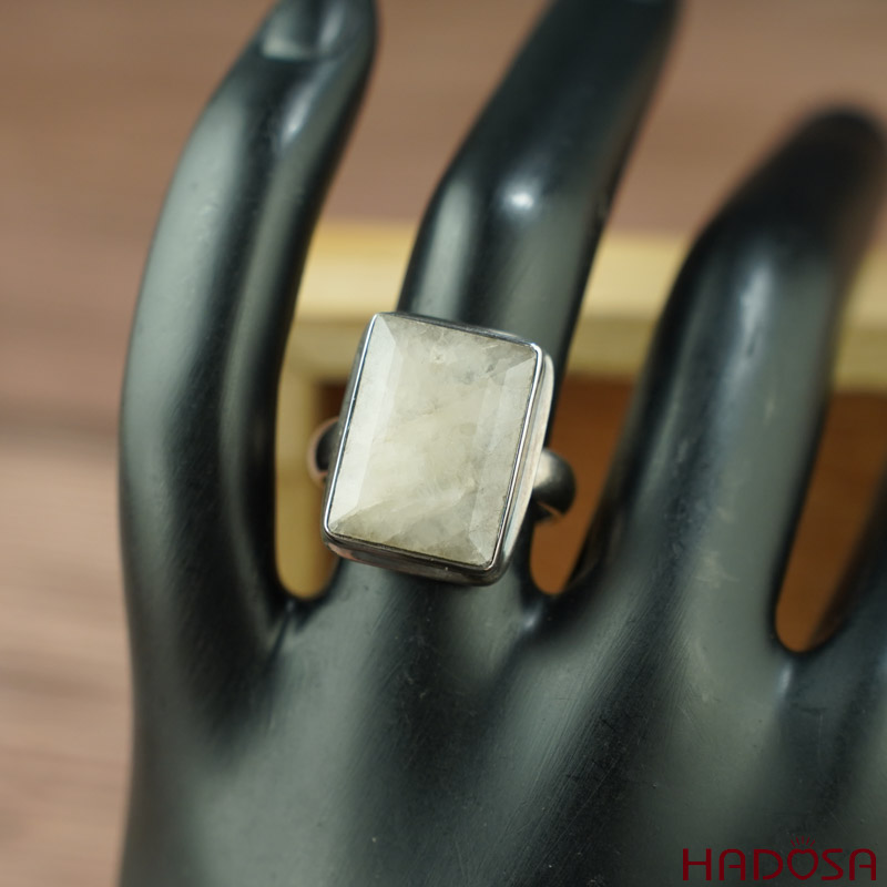 Nhẫn đá Mặt trăng bạc 925 cao cấp size 12