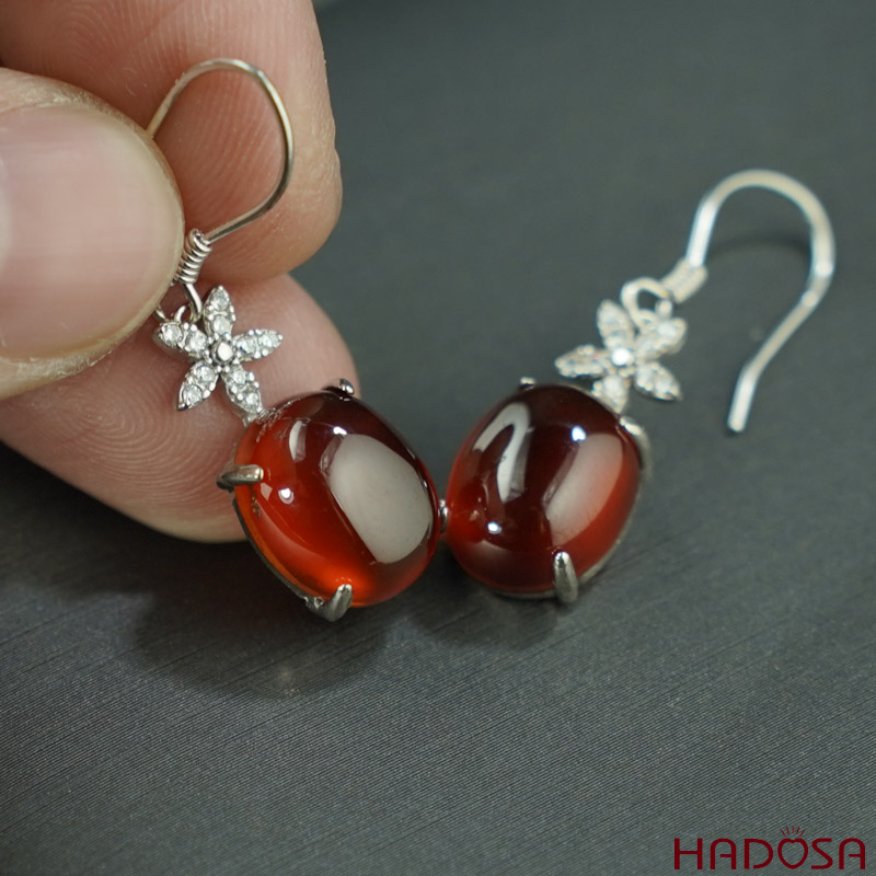 Bông tai Garnet bạc 925